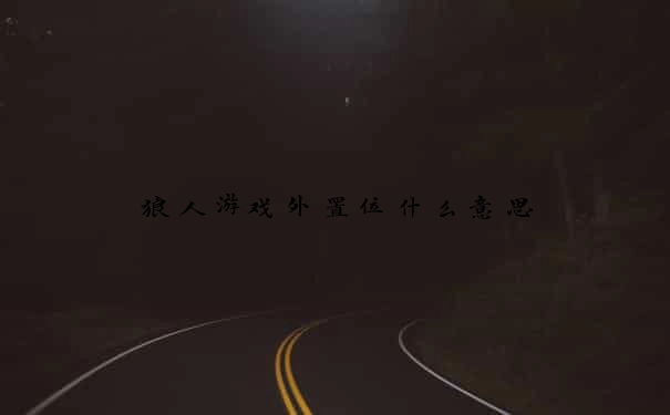 狼人游戏外置位什么意思